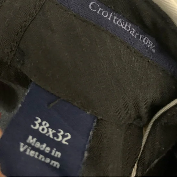 CROFT & BARROW Men’s Cream color Dress slacks/pants/trousers 38/32 EUC - Picture 3 of 10